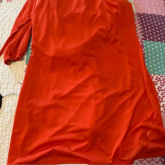 🌟3/$20🌟 Old Navy Tangerine/Coral embroidered dress with Bishop Sleeves - Picture 5 of 7